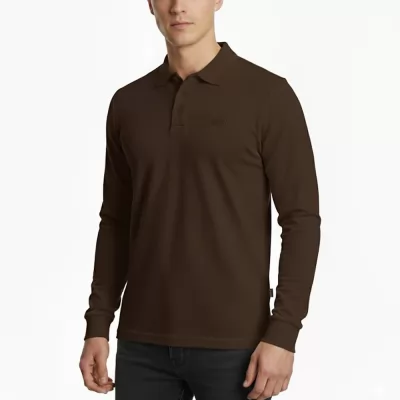 POLO A MANCHES DEPART HOMMES MARRON